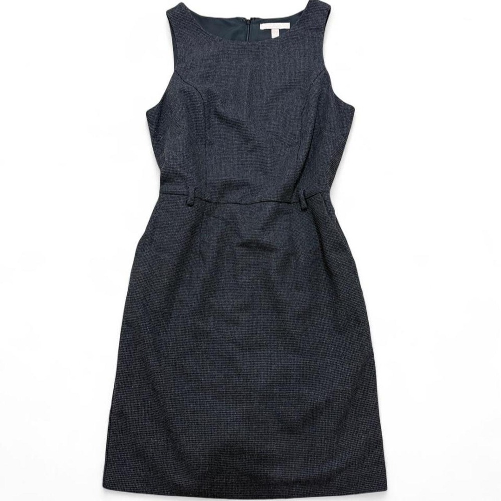 Banana Republic Sheath Work Dress Wool Blend Sleeveless Gray Career Academia 8